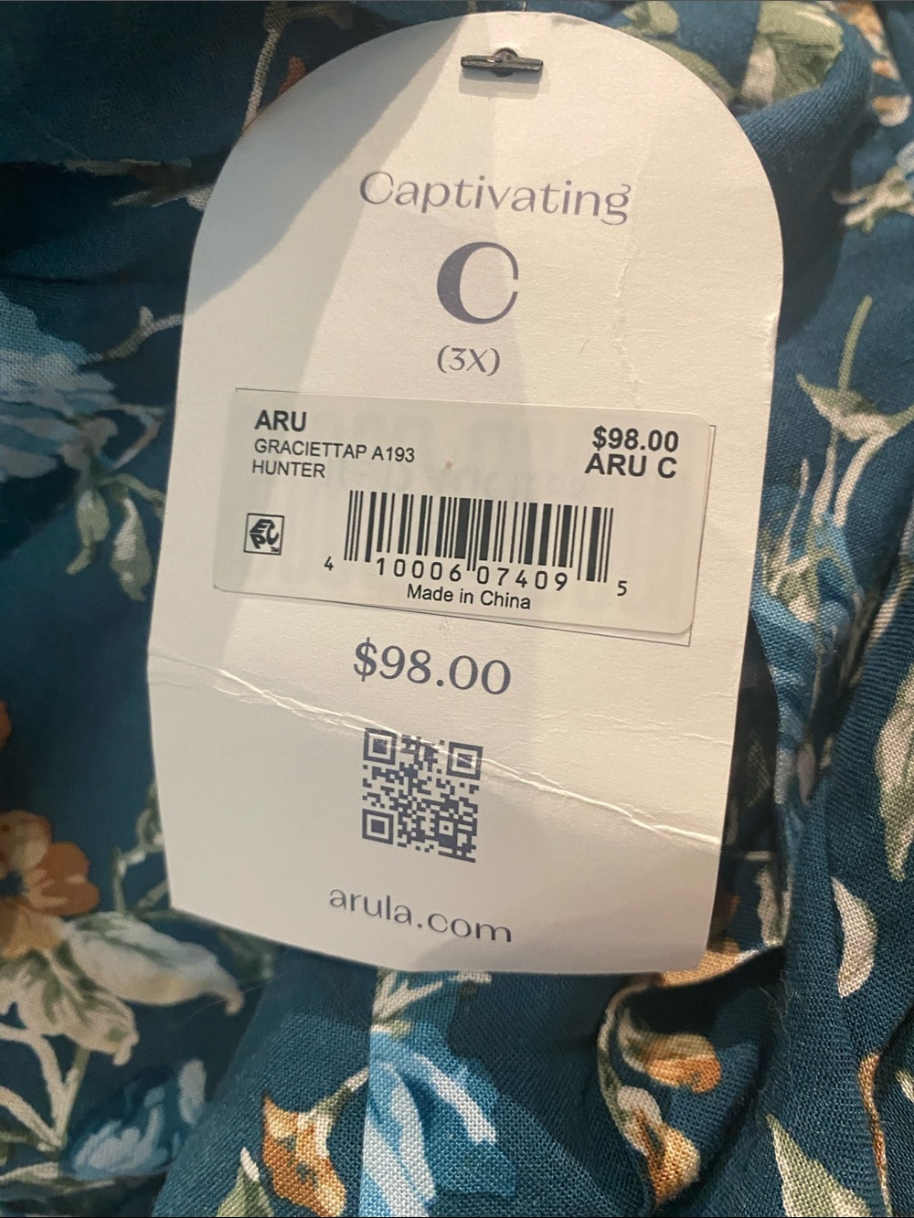 Arula Floral Gracie❤️ Mini Dress NWT Teal Baby Blue BEAUTIFUL 3X - Picture 7 of 7